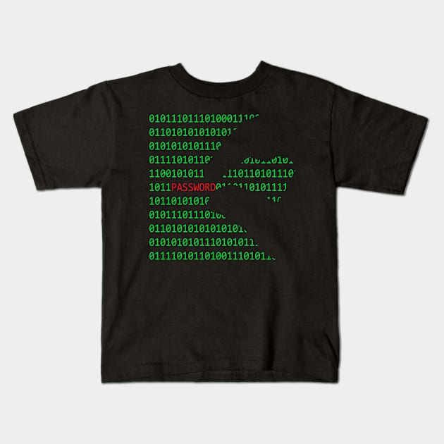 Password hacked between numbers Kids T-Shirt by RRDESIGN